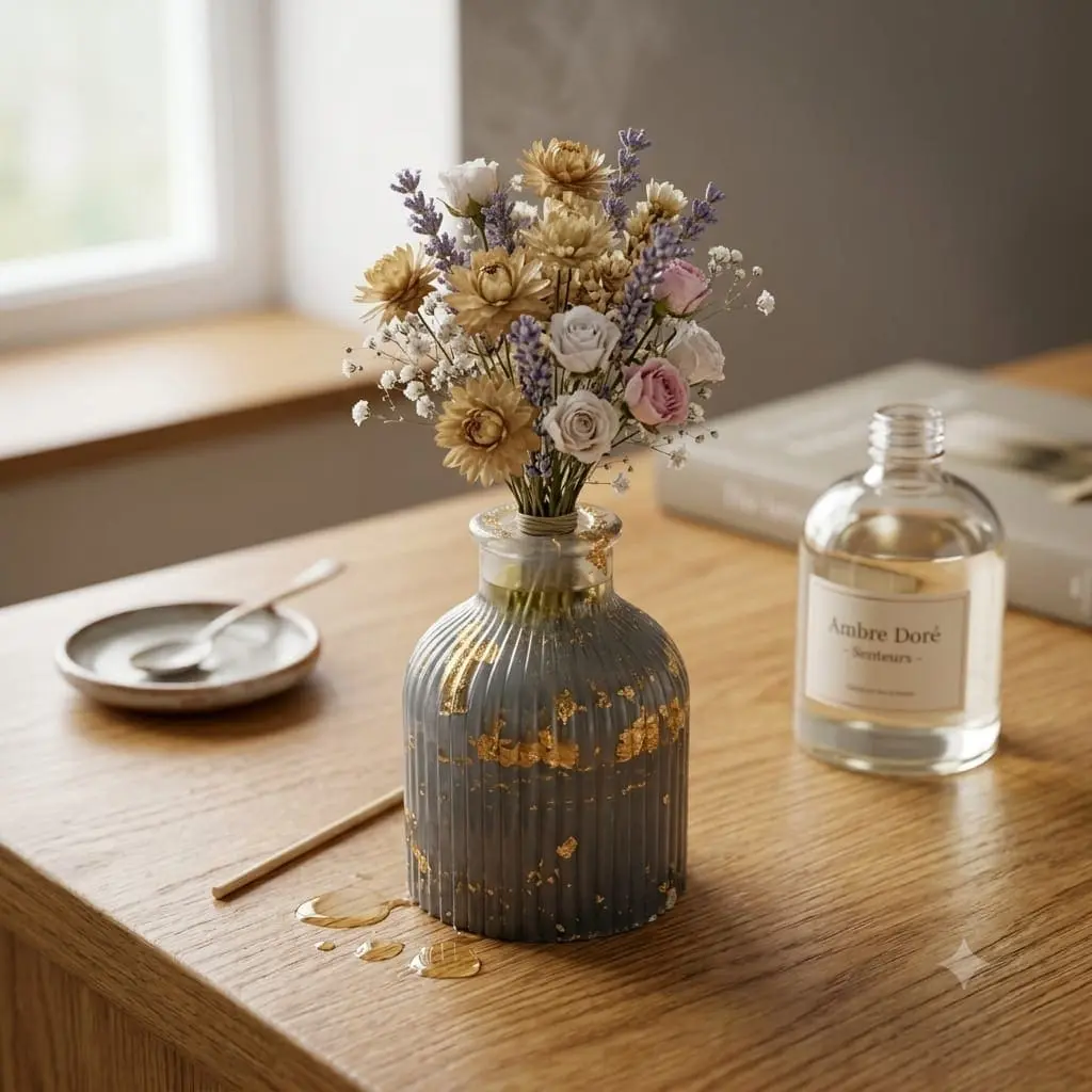 Vase décoratif création résine époxy