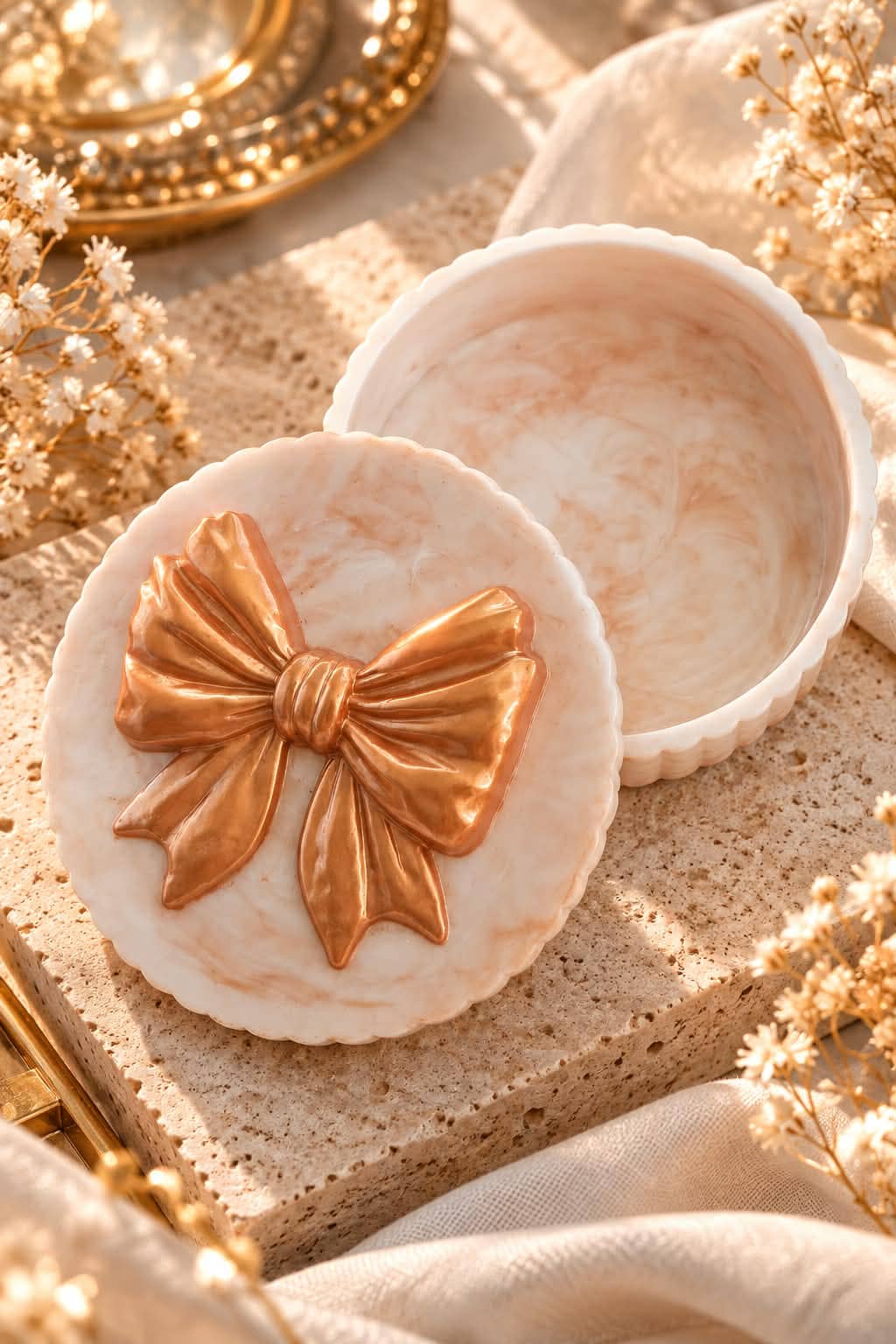 Boîte à bijoux en résine époxy artisanal